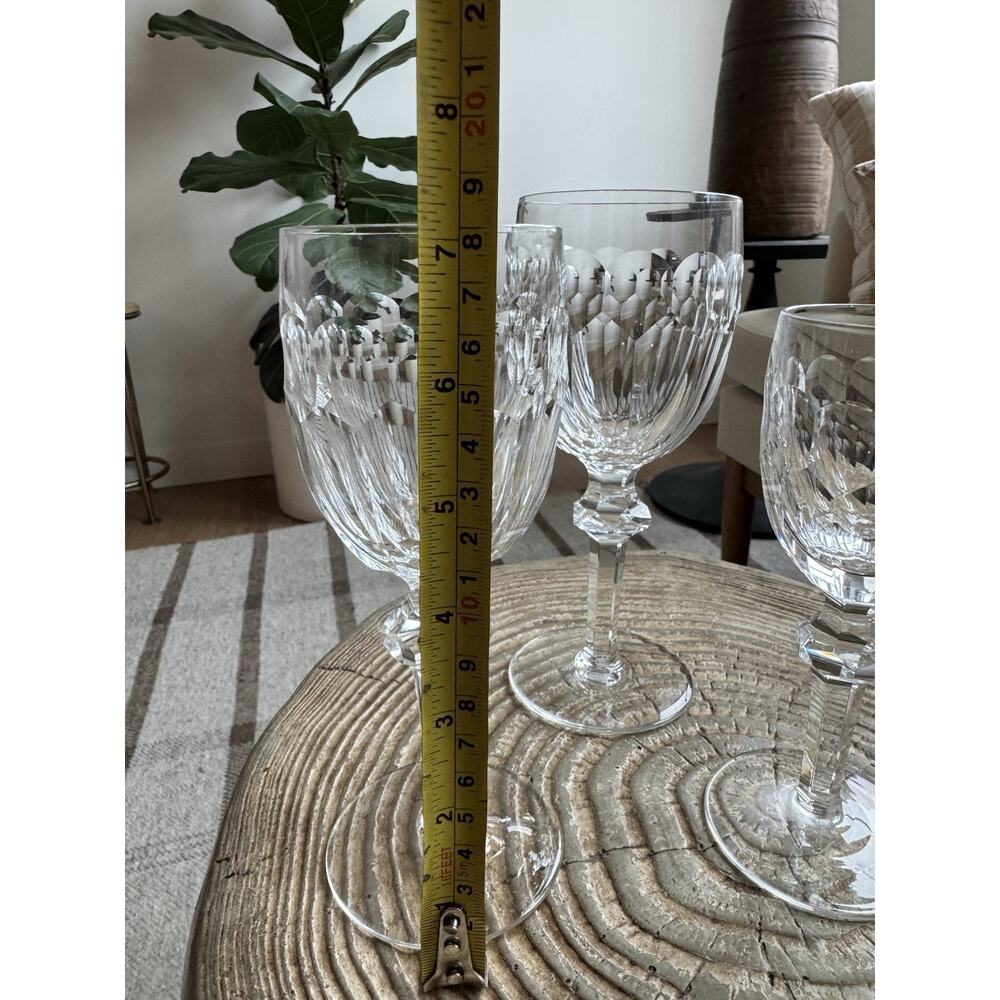 Waterford Curraghmore Cordial Hock Crystal Wine Glasses Knob Stem Trio Set Of 3 - Picture 9 of 13
